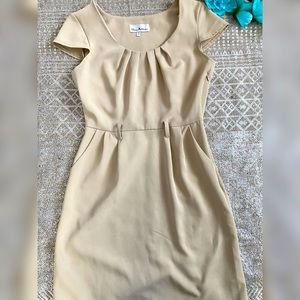 Olivia Matthews Beige Sheath Dress WITH POCKETS
